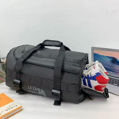 Sac de sport en nylon imperméable, grande capacité, idéal pour gym et voyages.