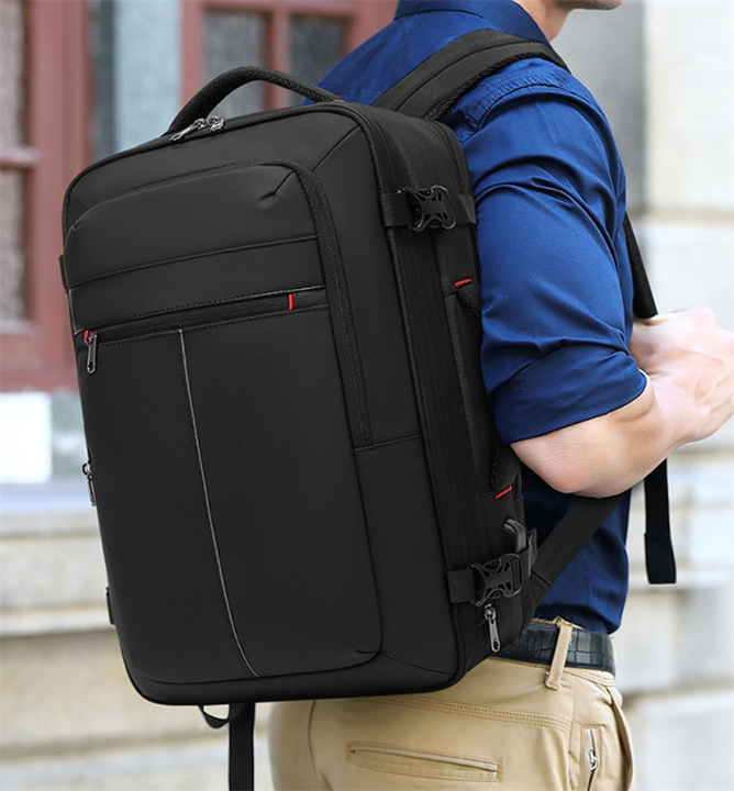 Sac à Dos Noir Imperméable Extensible pour Voyage – Professionnel 17.3"